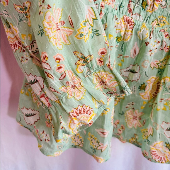 NWT Torrid Clip Dot  Cotton Viole Blouson Sl. Sq. Neck Smocked Top Size 1X 14-16 - Picture 8 of 13